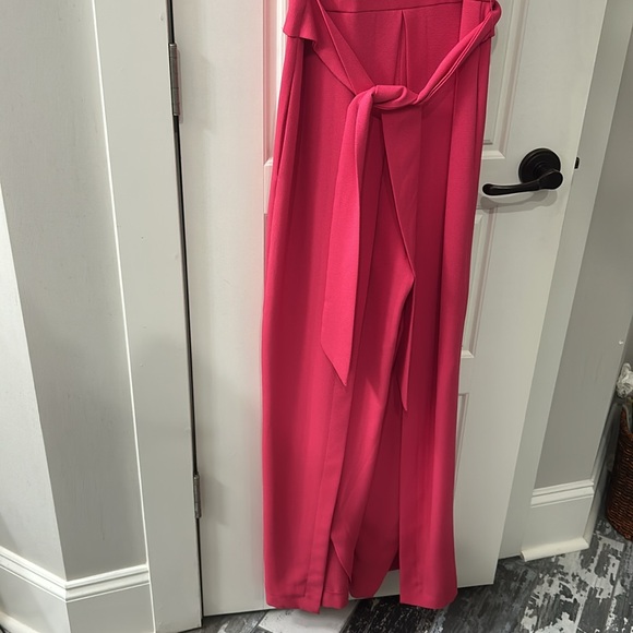 ❤️❤️ Nine West hot pink Flyaway Leg Belted Jumpsuit - Picture 5 of 7